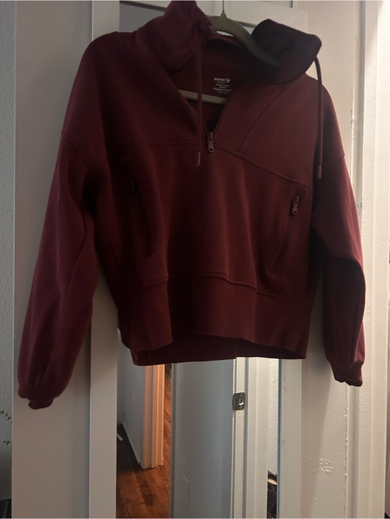 Old Navy Jackets & Blazers - Old Navy Maroon Quarter‑Zip Hoodie Pullover